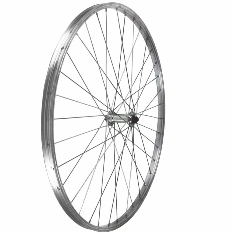 FRONT WHEEL 26X1.75 ALLOY SILVER WITH QR HUB ON BEARINGS